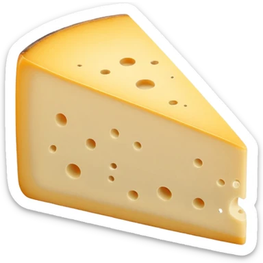 slice of Morbier cheese, pale yellow semi-soft, divided by thin horizontal vegetable ash line, smooth elastic glossy look, natural beige rind, soft lighting, subtle shadows, emoji scale sticker