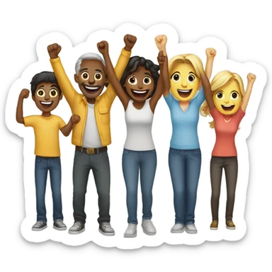 Hands up whoop whoop sticker