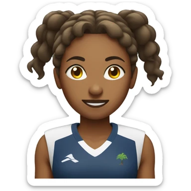 Ethiopian woman runner with curly hair in a pony tail sticker