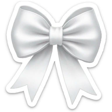 white satin bow sticker