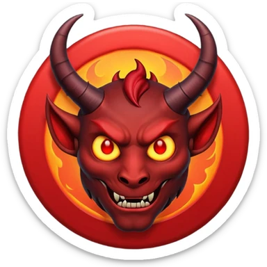 Red evil circle with horns sticker
