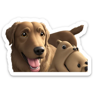 playful dog at the window sticker