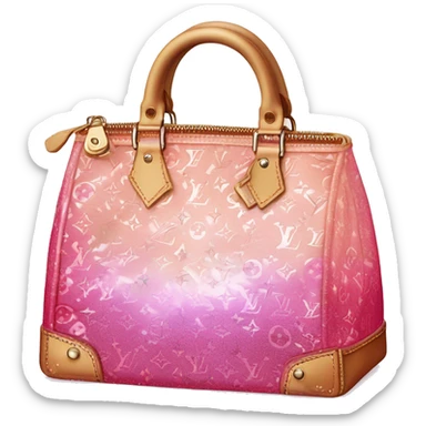 Pink ombre glitter Louis Vuitton bag realistic  sticker