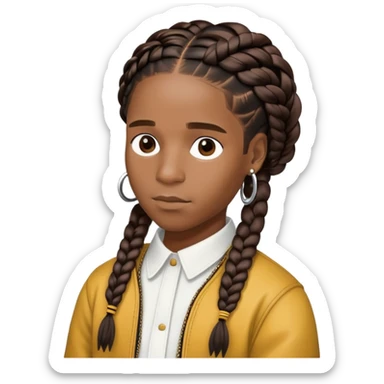 ASAP Rocky with braids and stylish outfit sticker