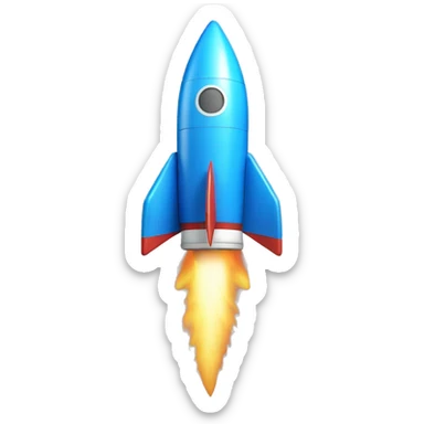 "Blue Ribbon" coloured rocket sticker