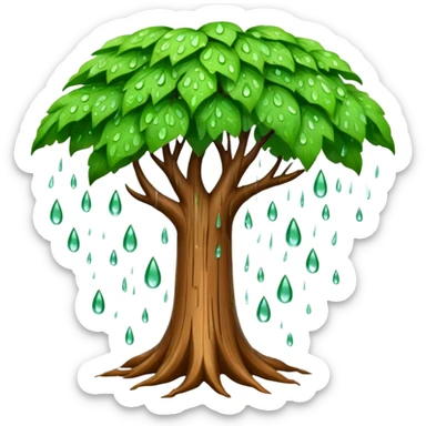 Tree nature rain aesthetic touch like many emoji and unique  sticker