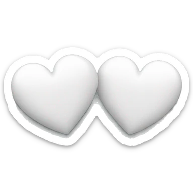 two white hearts sticker