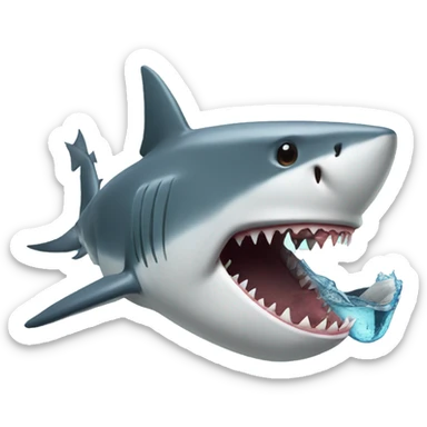 Shark eating shark  sticker