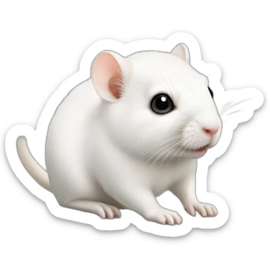 realistic white gerbil sticker