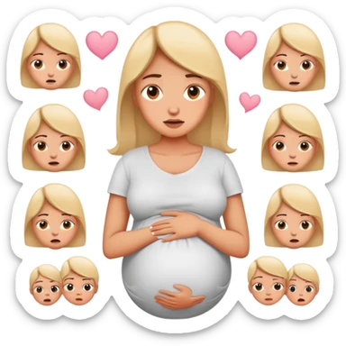 mommy on maternity leave with different emotions sticker