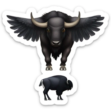 Buffalo stepping on a raven sticker