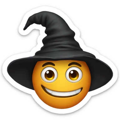 Wearing a witches hat sticker