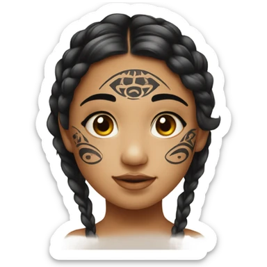 Girl with moko kauae sticker