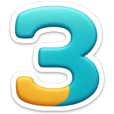 letter i connected to number3 sticker