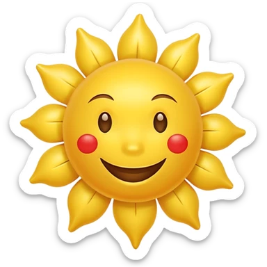 a smiling sun balloon style sticker