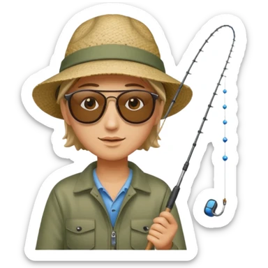 Road casting a fishing line sticker