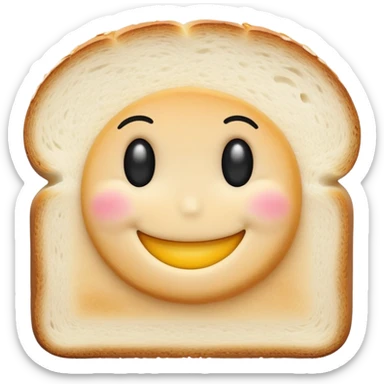 Slice of white bread with a smiley face, Bimbo bread sticker