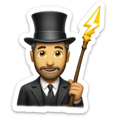 Jewish man with a lightning rod sticker