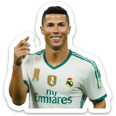 Ronaldo haciendo el siu en el aire  sticker