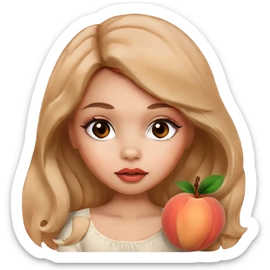 Glamourous baby, light brown skin tone, very beautiful girl, with big plump peach-beige lips, long long lashes, black wavy smooth long hair, straight parting hair, brown eyes sticker