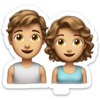 Two boy and one girl friendship emoji  sticker