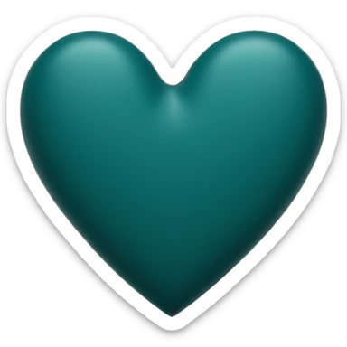 Dark teal matte heart sticker