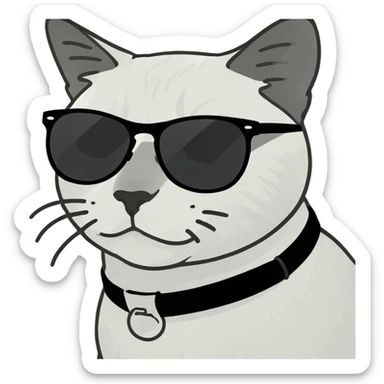Cat with sunglasses sticker