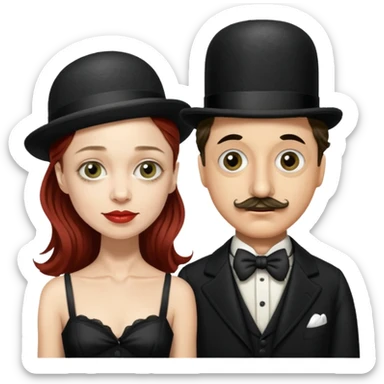 Singer Fiona Apple waltzimg with Cjarlie Chaplin sticker