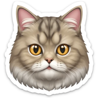 Tabby Persian cat head sticker
