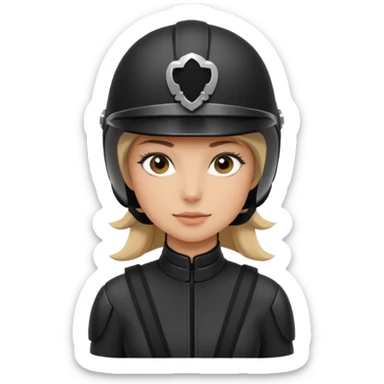 Rider helmet black matte at the back theres ribbon attached for female rider sticker