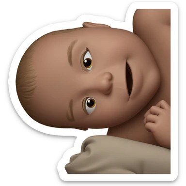 boy lying down looking sticker