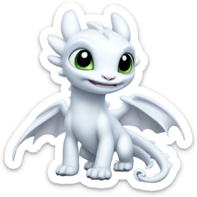 Light fury toothless dragon  sticker