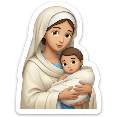 Nativity Mary Joseph and baby Jesus sticker
