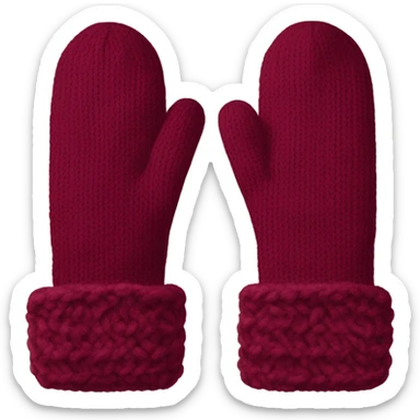 
New Year's burgundy mittens and scarf sticker