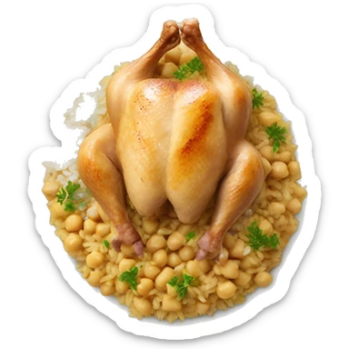 plate head chicken chickpea rice sticker