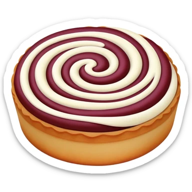 Chinese red bean cake sweet dessert with pattern, simplified emoji style with bold outlines and bright colors, cartoon style dou sha bing pastry sticker