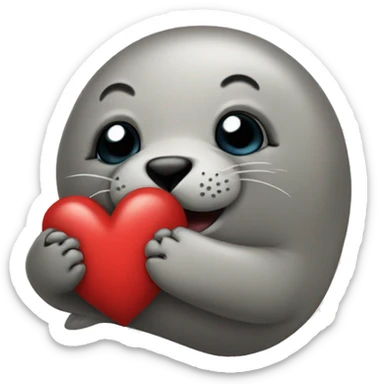 Seal with heart  sticker