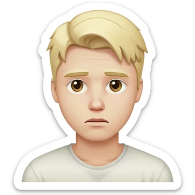 Broken hearted blonde guy sticker