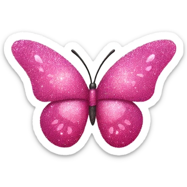Pink Glitter butterfly sticker