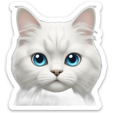 white persian cat blue eyes sticker