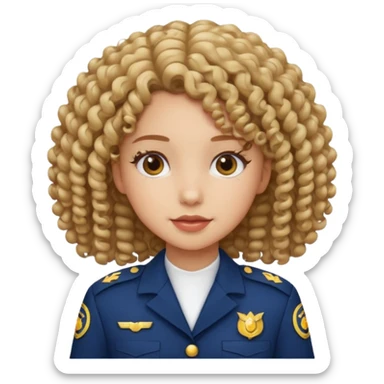 scout girl with curly hair and uniform sticker