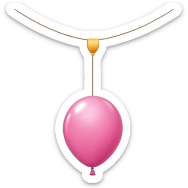Pink balloon on string  sticker