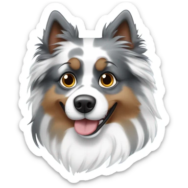 Blue Merle spitz nain with a One blue eye and One brown eyes  sticker
