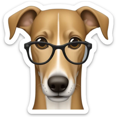 Brown Greyhound with man blue eyes and light blonde Brown Hair and glasses sticker