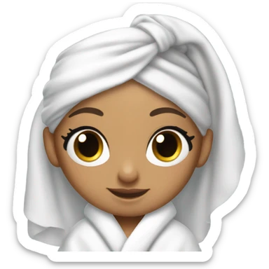 ariana grande in bath robe with hair towel sticker