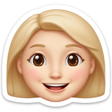 Make a face that shows that it really like something, but there are no hearts or stars in it's eyes. sticker