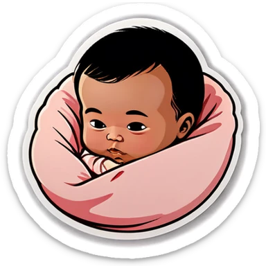 Black and Asian new born baby with Yeezy  sticker