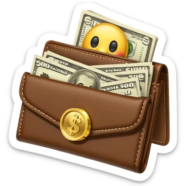 Aviator money emoji, wallet full of cash, casino vibe, premium 3D emoji style, clean, no background
 sticker