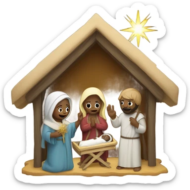 Nativity scene sticker
