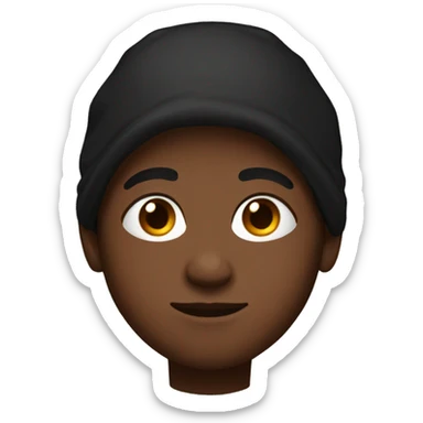 brown skin boy with black hoodie sticker